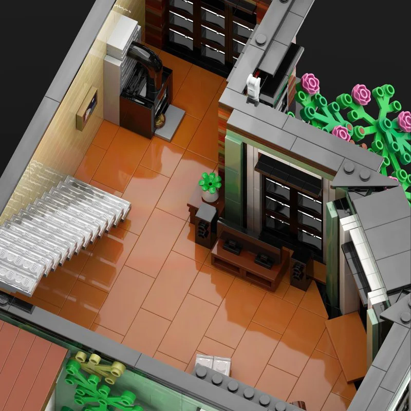 City Street View Model MOC Building Brick Jeweler And Pancake House Modular Technology Children Holiday Gifts Assemble Toys Suit