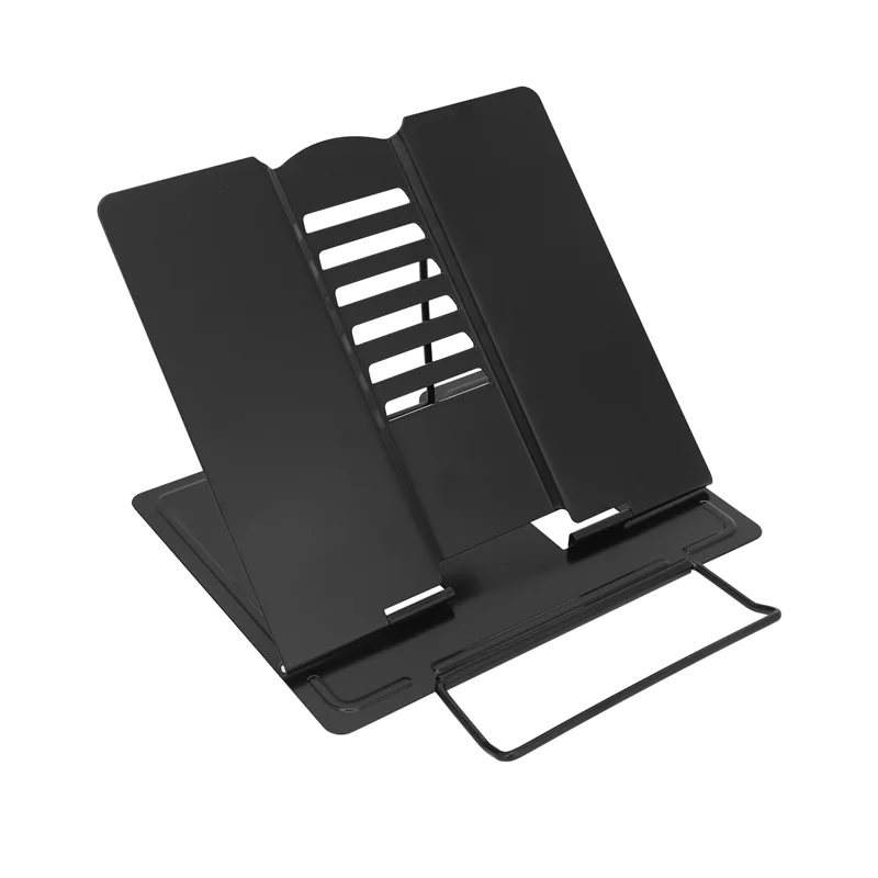 

AB30-2X Desk Book Stand Metal Reading Rest Book Holder Angle Adjustable Stand Document Holder Sturdy Lightweight(Black)
