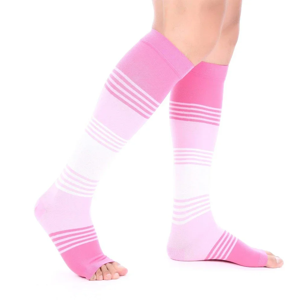 1 Pair Open Toe Compression Socks for Women & Men Circulation, 20-30mmHg is Best Support for Running,Athletic,Sports