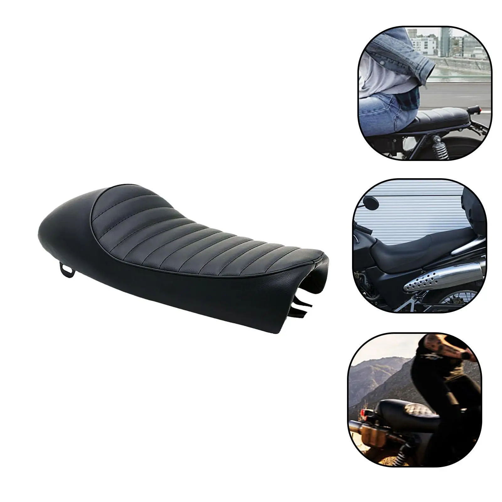 

Cafe Racer Seat PU Leather Universal Vintage Motorcycle Bench Comfort Cushion for Yamaha SR500 Honda CB200 Suzuki GN