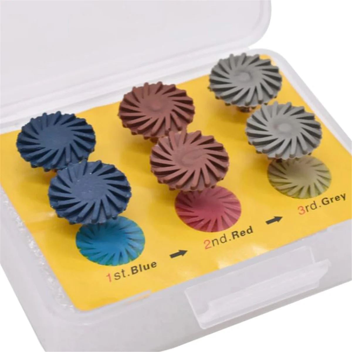 ชุดอุปกรณ์ขัดฟันทำจากเรซิน6ชิ้นพร้อมกล่องเก็บของพลาสติก