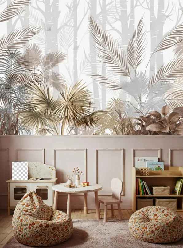 Modern Minimalist Tropical Plantain Plant Banana Leaf Custom Mural Wallpaper Self-Adhesive Wallpaper Bedroom Decorative Painting