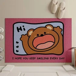 Cute Cartoon Bear Anti-slip PVC Welcome Entrance Doormat Floor Mat Entry Porch Hallway Entryway Home Decor Dust Removal Carpet