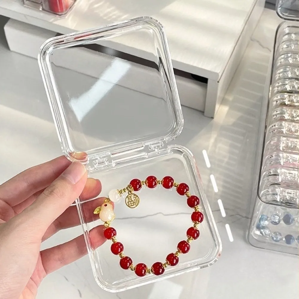 

26pcs with Lid Wenwan Bracelet Box Anti Oxidation Dustproof Nail Art Storage Box Square Transparent Acrylic Sealed Box Gifts