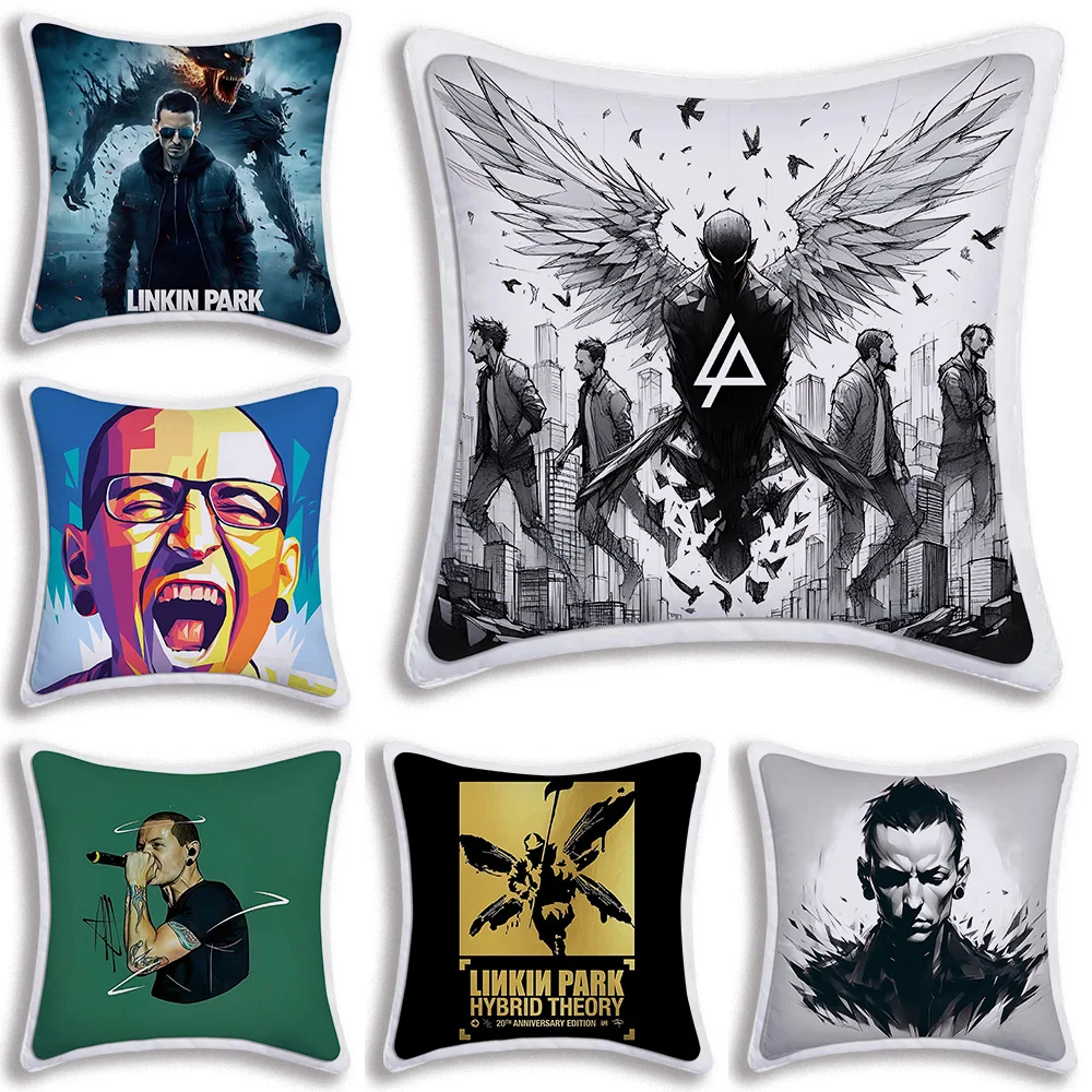 

Band L-Linkin And-Park Pillow Covers Cartoon Sofa Decorative Home Double-sided Printing Short Plush Cute Cushion Cover