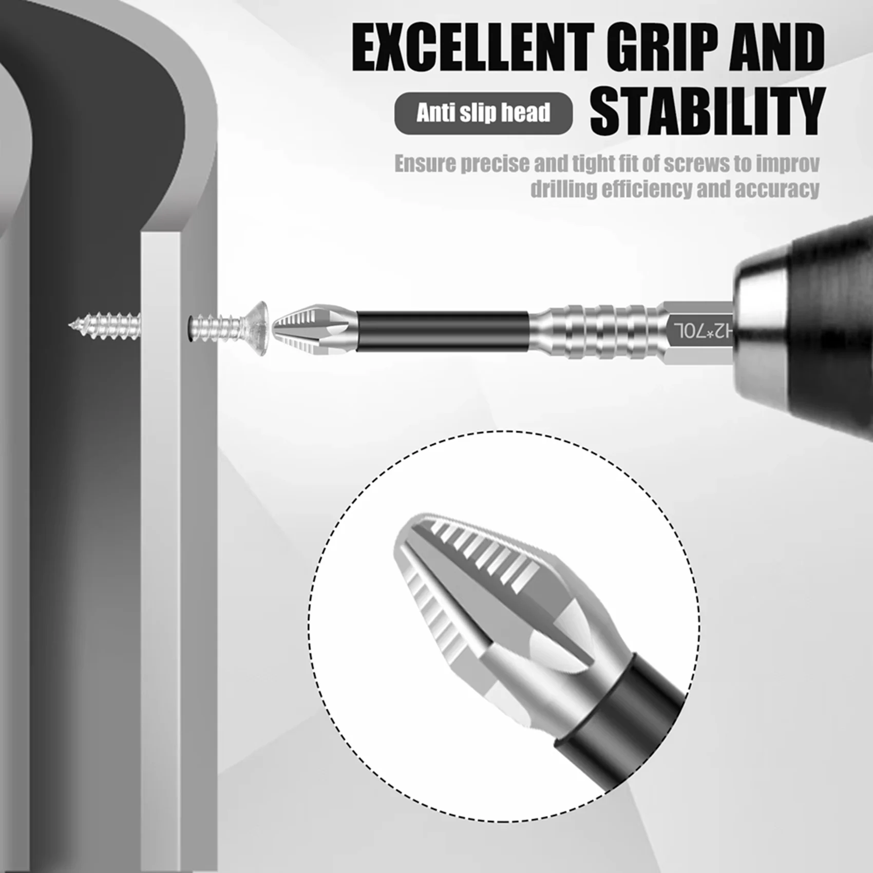 

A80I 22Pcs Driver Bit K5 Impact Screwdriver Bits Anti-Slip Magnetic Drill Bits Teethphillips Crosshead Electric Drill