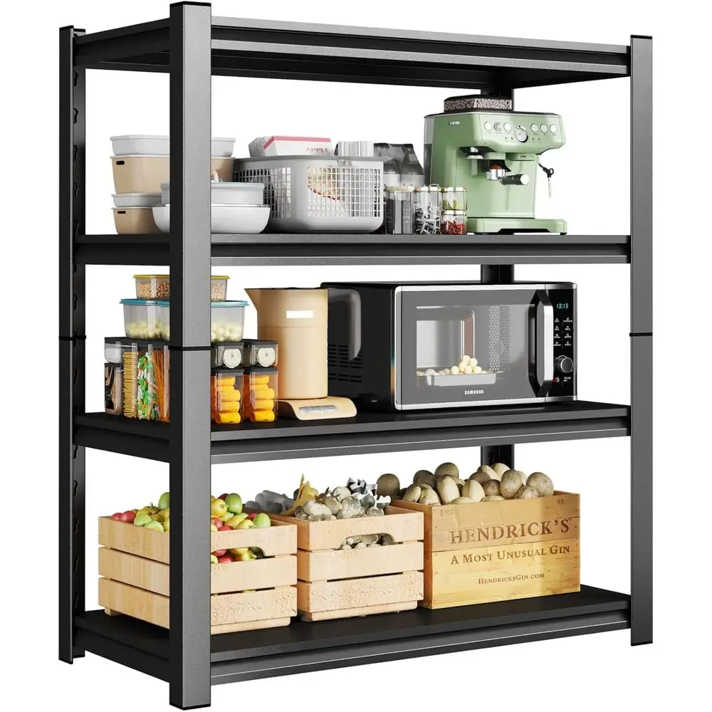 

Металлические стеллажи для хранения 48 x 54 дюйма, регулируемая 4-ярусная полка, грузоподъемность 2200 фунтов, идеально подходят для кухни, кладовой, ванной комнаты, прачечной, спальни.