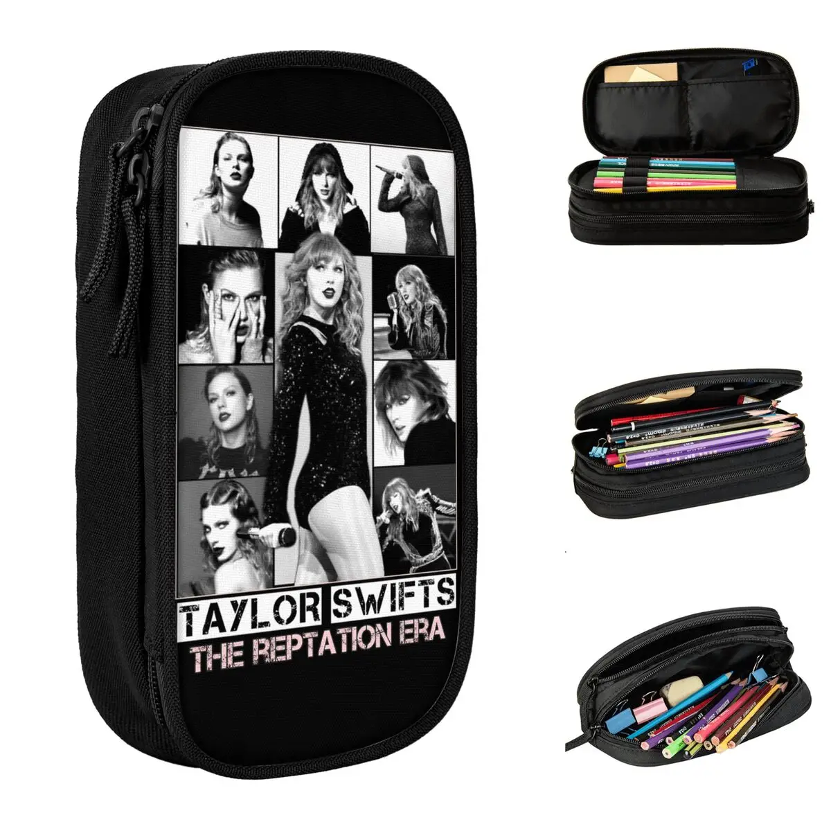 Lovely Taylors Eras Pencil Case Tour Pencilcases Pen for Student Large Storage Bag Students School Gifts Stationery