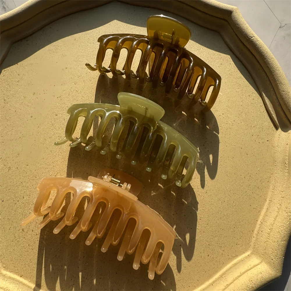 Koreanische Frauen Mädchen Kunststoff Haar Krallen Haars pangen Kopf bedeckung große Haarnadel Krabben Haars pange Mode Ornament Haarschmuck