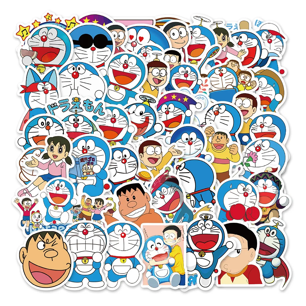 

50Pcs/Set Doraemon Series Cute Cartoon High Quality Sticker Decoration Notebook Phone DIY Hand Account Diary HD Printd Sticker