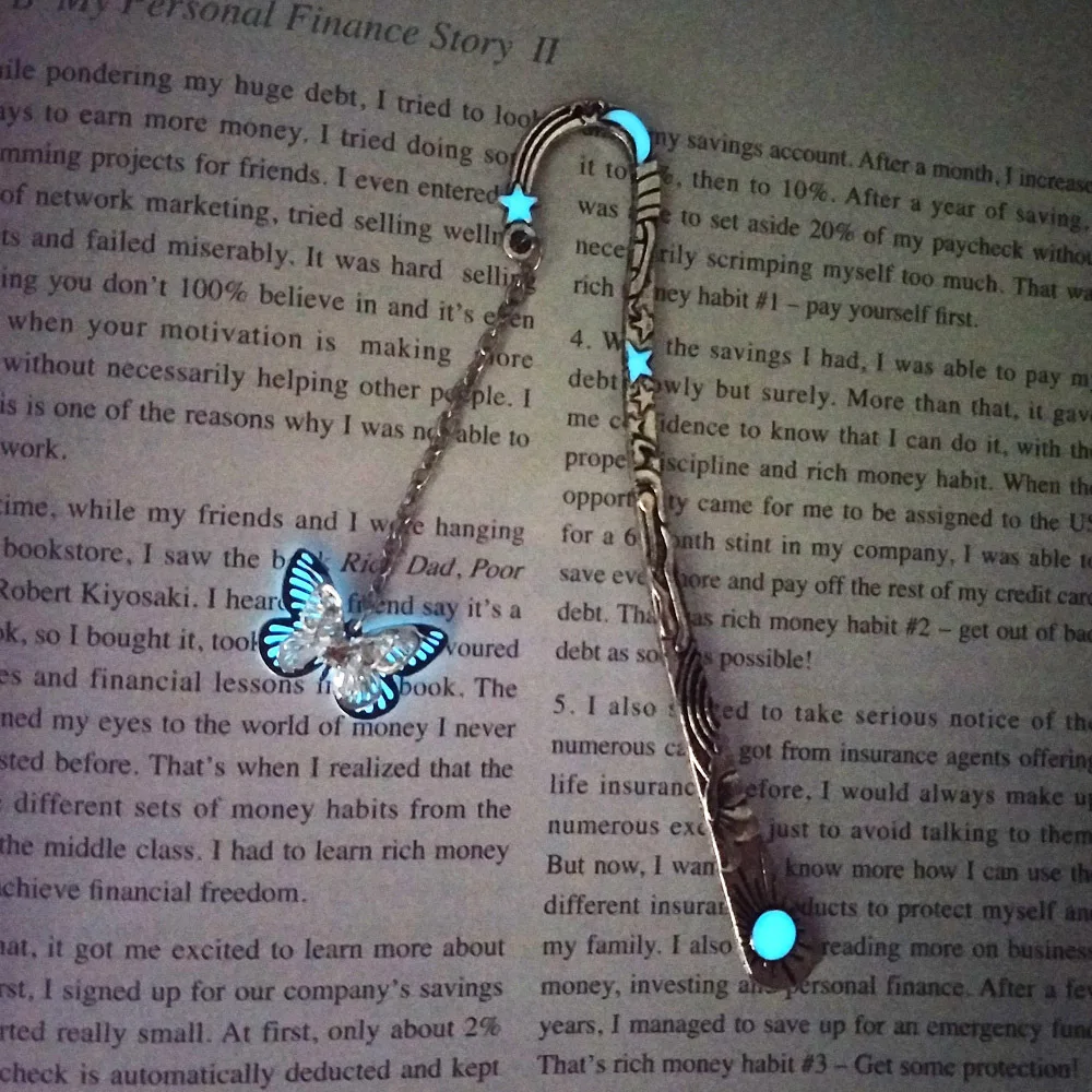 1pc Creative With Luminous Sun, Moon, Stars, Dragonflies, Butterflies, Shaped Bookmarks Personalized Creative Gifts