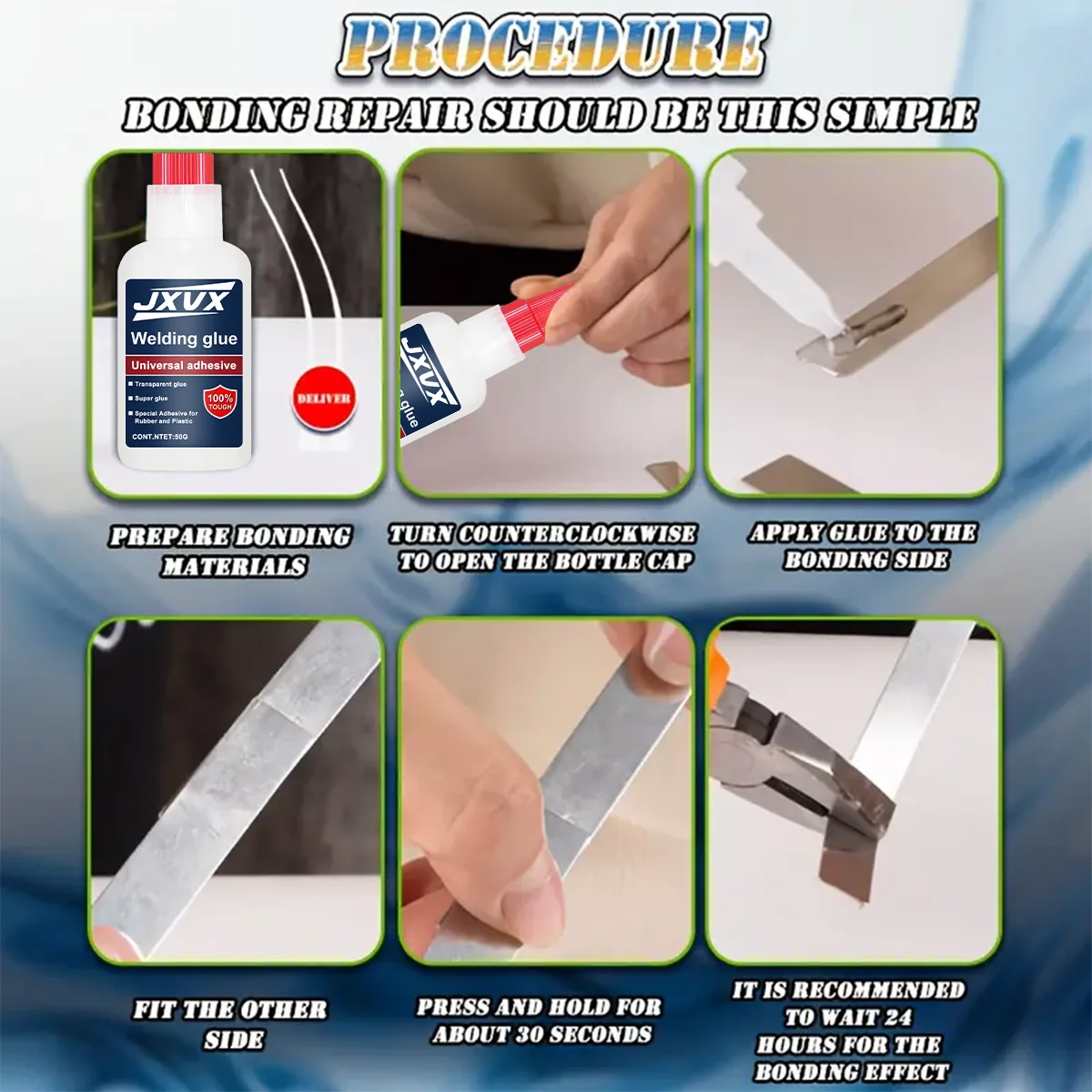 JXVX  Extra Strong Oily SuperGlue for Plastic Welding Wood Metal Glass Ceramic Jewelry Repair Glue Tools 20g/50g view 3
