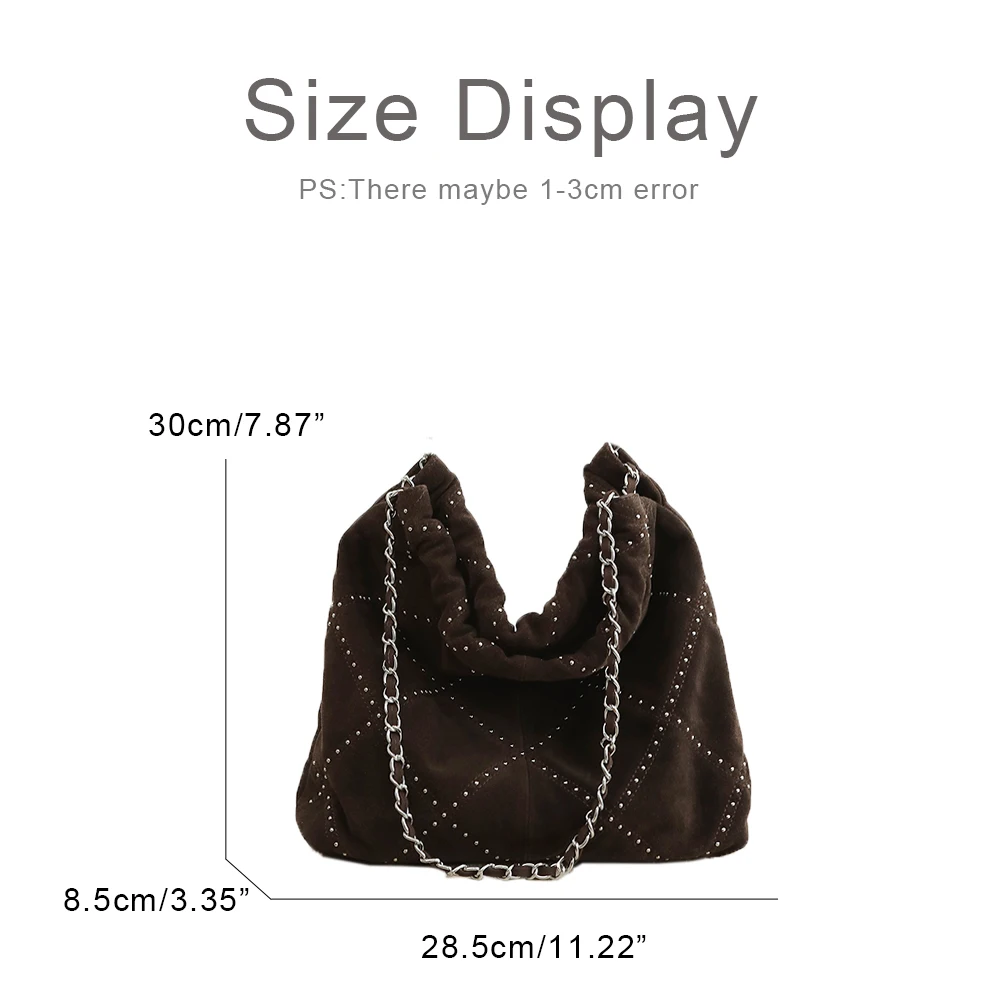 حقائب جلدية بقر طبيعية مخصصة بأحرف أولى للنساء، حقائب يد ومحافظ فاخرة بتصميم جديد لعام 2025، مزينة بمسامير عتيقة مع جيب داخلي وحزام سلسلة وحقيبة كتف تحت الذراع جودة عالية ًالشحن مجانا وصول الشحن السريع #2