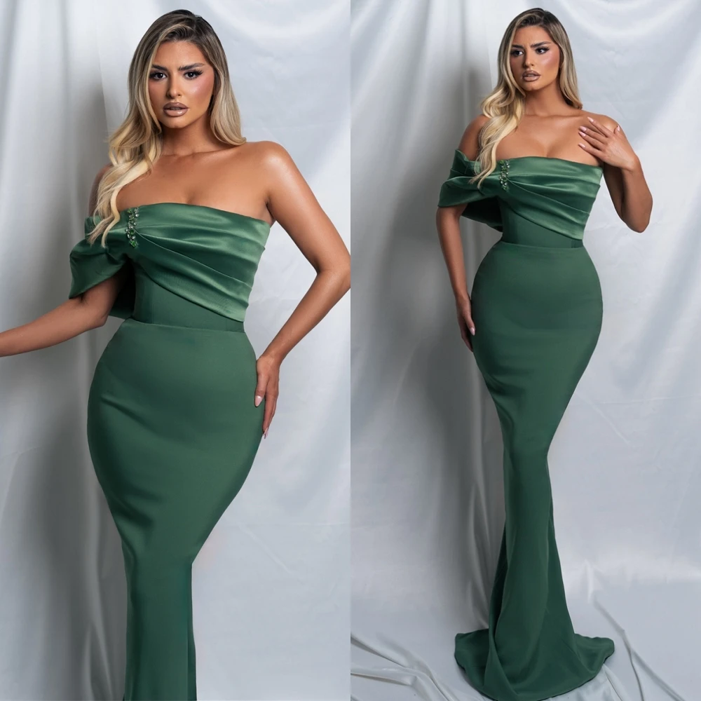 Vestido de noche elegante personalizado con un hombro y jersey de temperamento, vestidos para ocasiones especiales y delicados vestidos de fiesta de sirena