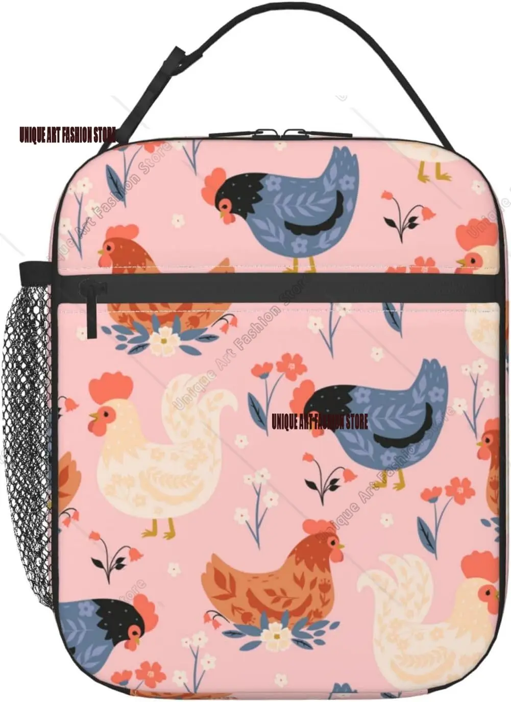 

Insulated Lunch Box Chicken Lunch Box for Work,Picnic Travel Hiking Beach or Fishing Chicken Lunch Bag Cute Chicken Flower