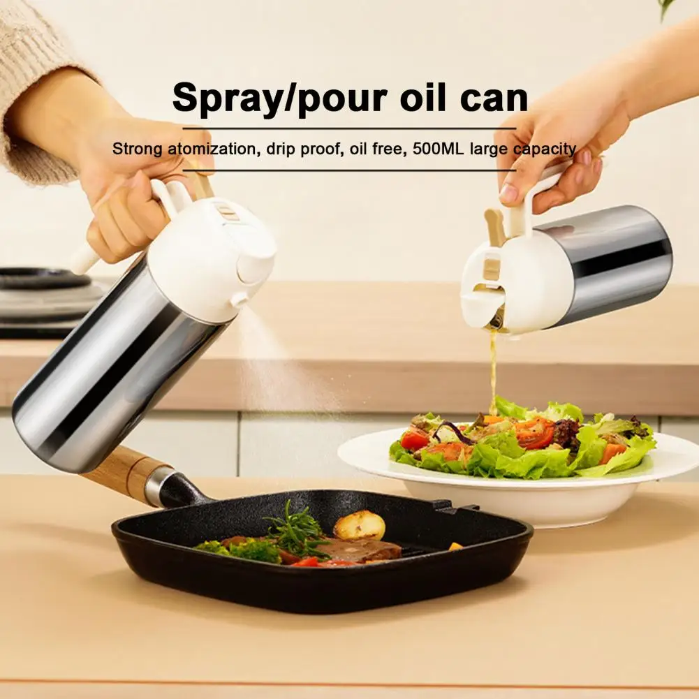 360/450/500ML Stainless Steel Oil Sprayer Cooking Grilling Baking Salad BBQ Olive Oil Dispenser Spray Bottle Kitchen Gadgets