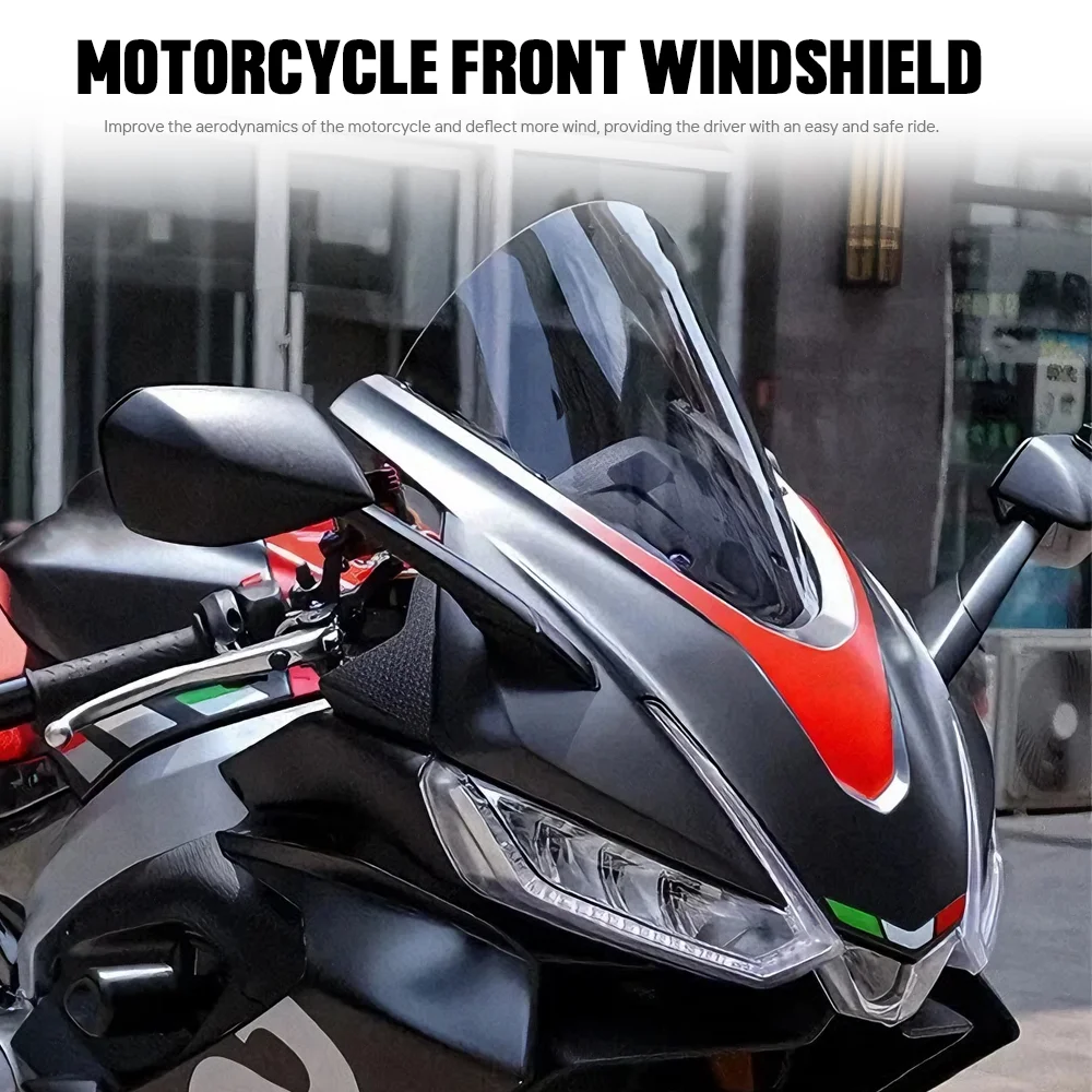 لأبريليا RS660 2020 2021 2022 2023-2025 RS660 الزجاج الأمامي دراجة نارية الملحقات الزجاج الأمامي الرياح منحرف فقاعة مزدوجة الدخان #2
