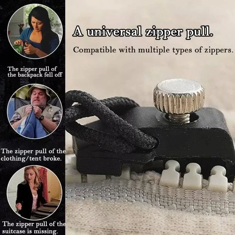 6/12pcs Zipper Repair Kit Universal Instant Zipper Repair Replacement Zippers Sliding Teeth Rescue Zippers Head 3 Different Size
