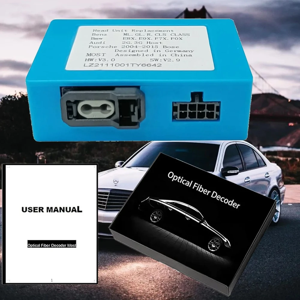 For Mercedes Benz Fiber Decoder Android Optical Most Box W164 ML/GL/R Series and for Porsche 911/boxster/Cayman Car Stereo Radio