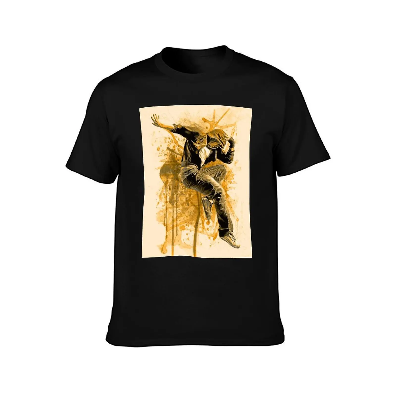 l'homme, gar?on, hommes, saut, danse, hip hop T-Shirt No Iron Casual Short Sleeve Top T-Shirt