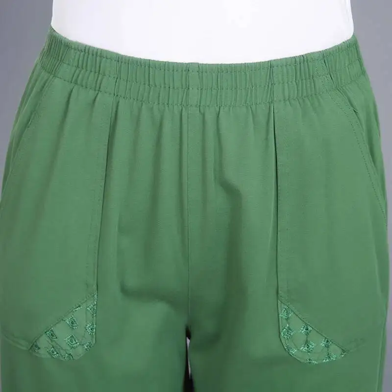 Women Capris Pants 2025 Fashion High Waist Cropped Pants Woman Candy Color Straight Calf-Length Pant Women's Summer Breeches