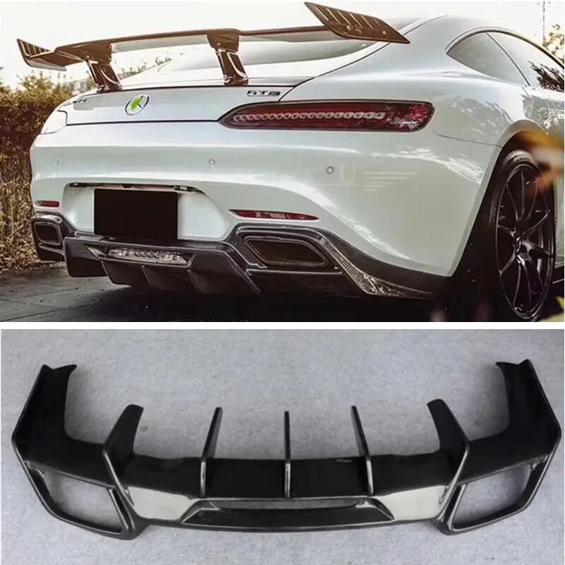 

For Mercedes Benz AMG GT GTS GTC GTR 2015-2023 High Quality REAL Carbon Fiber Rear Diffuser Bumper Lip Spoiler Kit Splitters