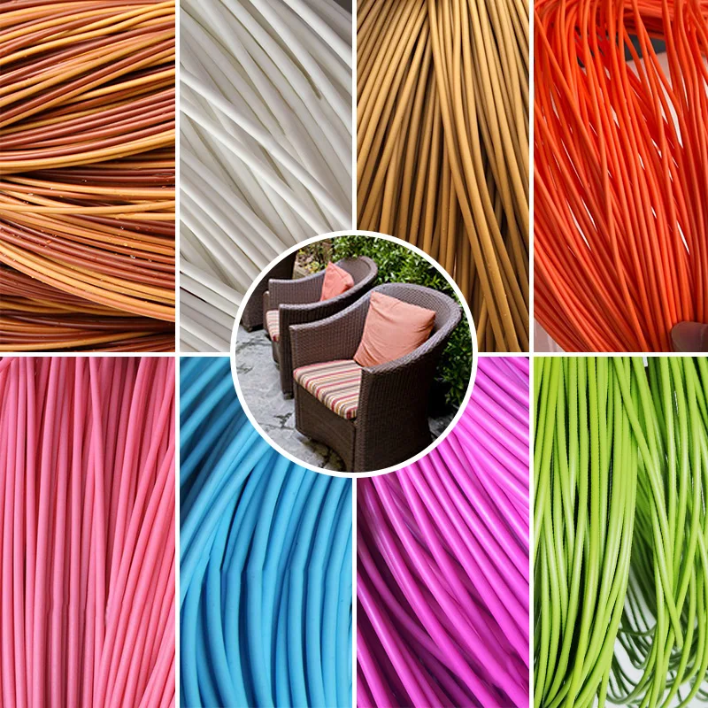 3Mm 500G Okrągły Pe Rattan Plastik Syntetyczny Rattan Tkany Surowiec Dzianina Naprawa Mebli Krzesło Stół Kosz Do Przechowywania Narzędzia Diy