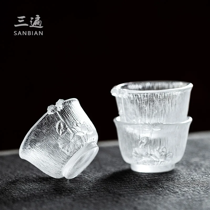 

★★Japanese Single Cup Master Cup Single Kung Fu Tea Set Frozen Burning Glass Cup Japanese Glass Tea Cup