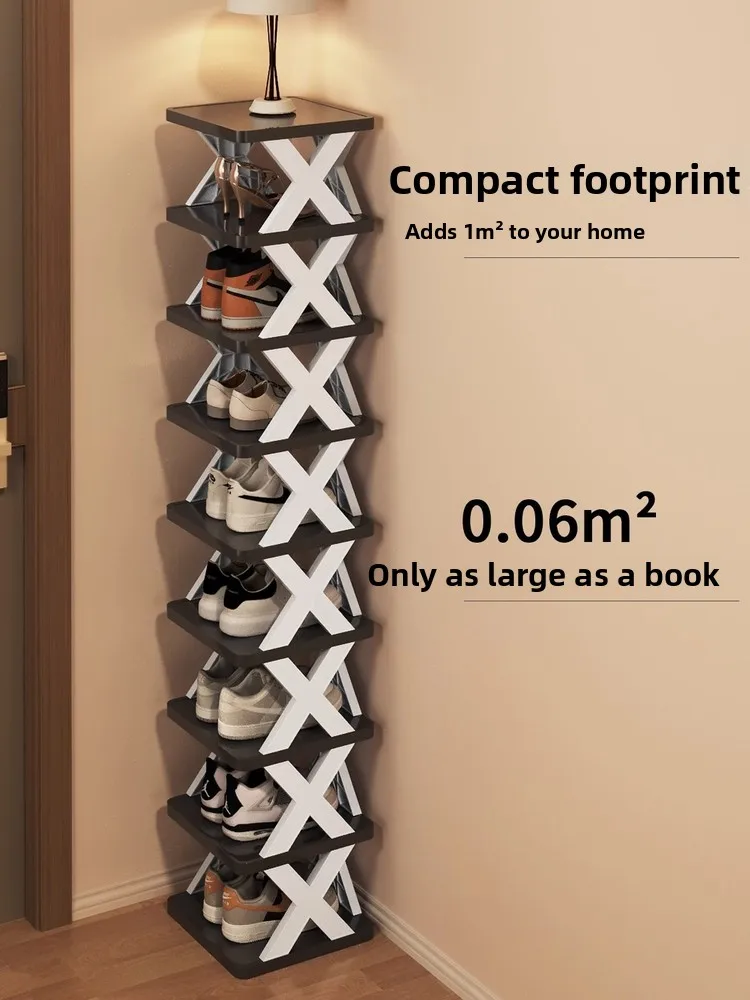 

New Multi-layer Narrow Simple Shoe Rack Home Entrance Storage Cabinet Dormitory Door Wooden Material Living Room Organizer