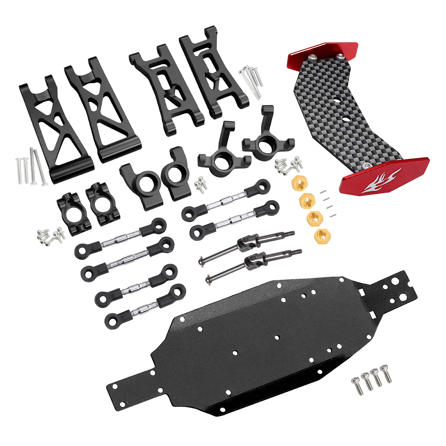 Metalen Draagarmen Fusees C Hubs CVD As Voor 1/24 Losi Micro B Rc Auto 2WD Wltoys 244016 Chassis Plaat Upgrades