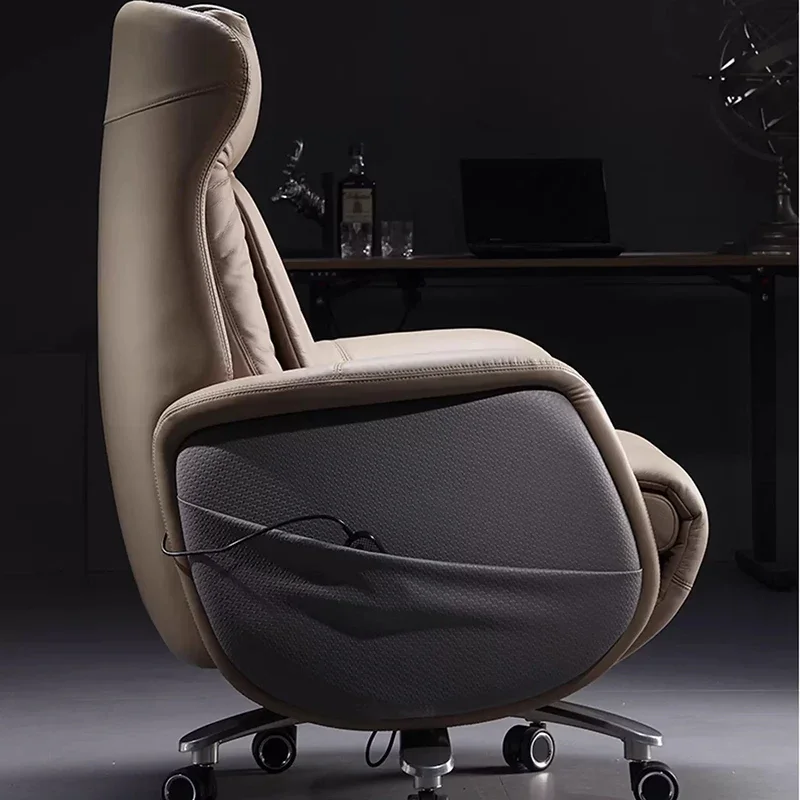 Computer Armchair Solid Wood Frame Furniture 7-Point Vibrating Ergonomic Chair With Wheels Electric Footrest Office Gamer