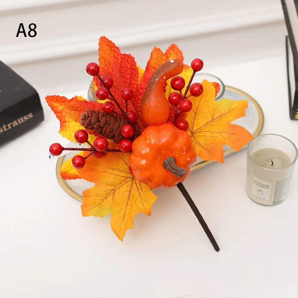 

Pumpkin Berry Branches Pumpkin Maple Leaf Decor Home Artificial Maple Leaf Artificial Maple Leaf Ornament DIY Crafts