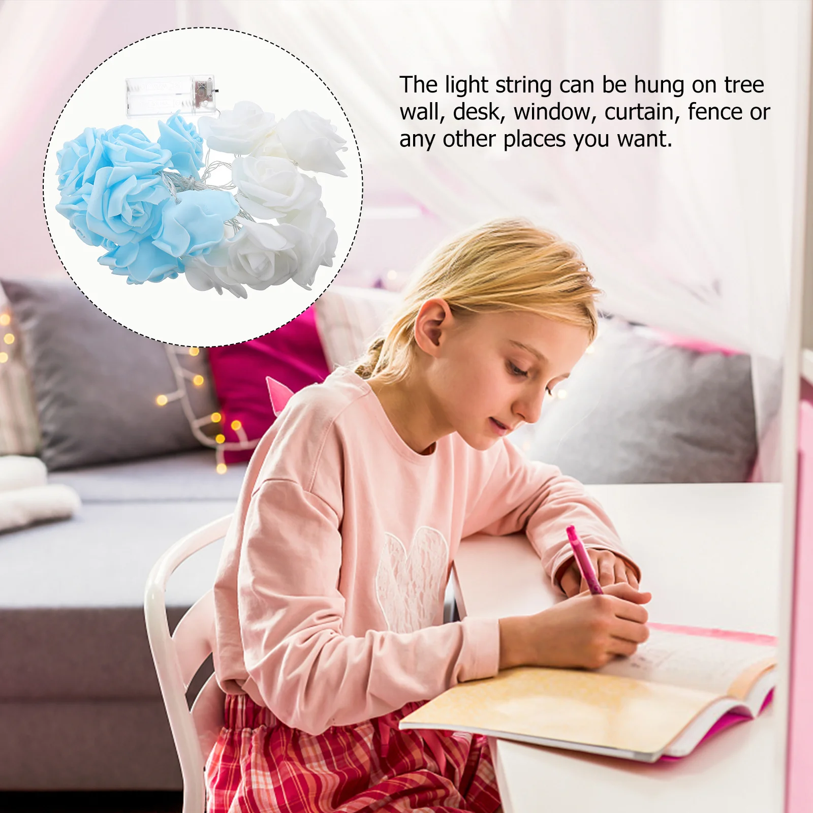 

1Pcs Rose Flower LED Light String Romantic Fairy Lamp String Wedding Party Indoor Festival Decor Romantic Rose Fairy Light