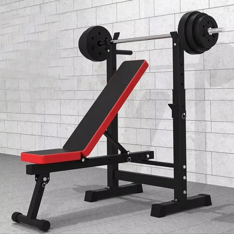 Fitness Weight Bench Stable Squat Rack Multifunctional Foldable For Barbell Lifting