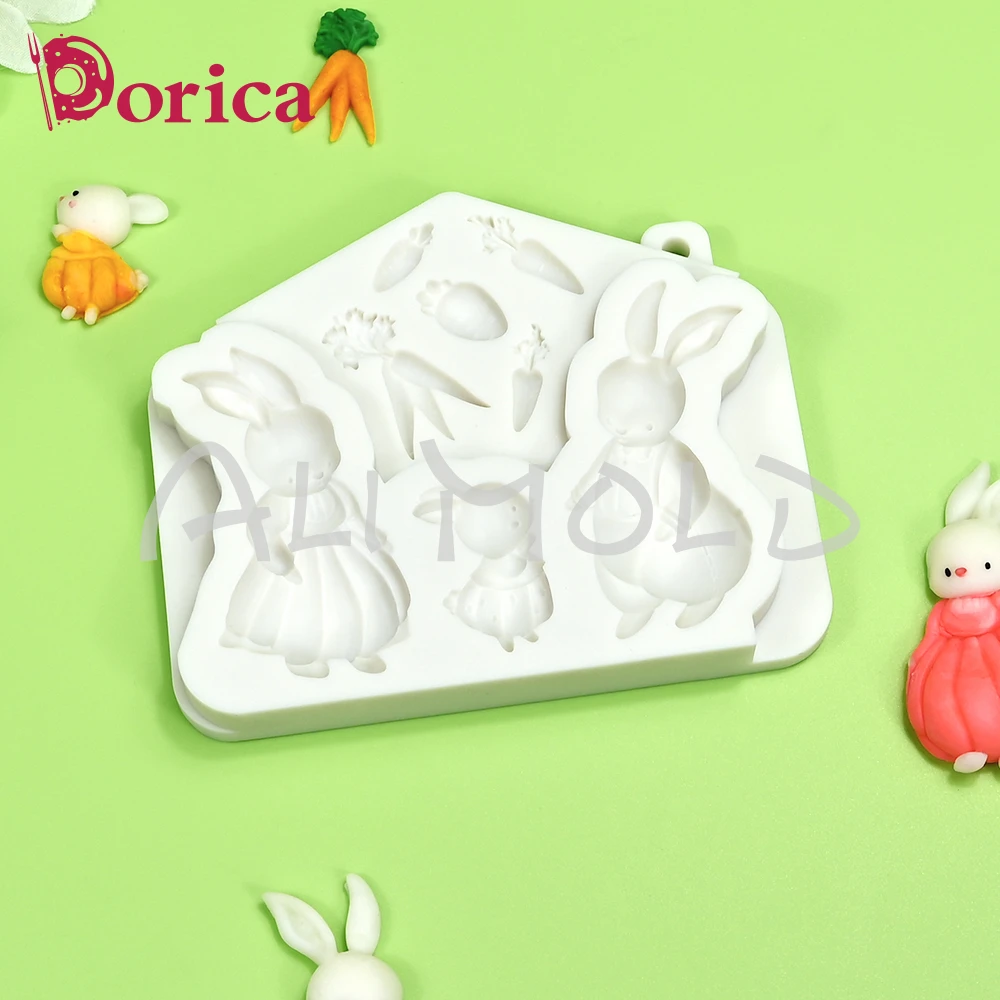 Królik/marchewka kremówka silikonowe formy DIY wielkanocna forma na czekoladki żywica glina Model narzędzie do dekorowania ciast kuchenne akcesoria do pieczenia — zdjęcie 6