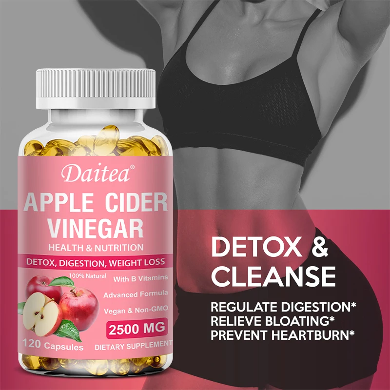 

Apple Cider Vinegar 2500MG - With B Vitamins,Detox,Digestion,Weight Loss,Health & Nutrition,Vegan & Non-GMO,120 Capsules