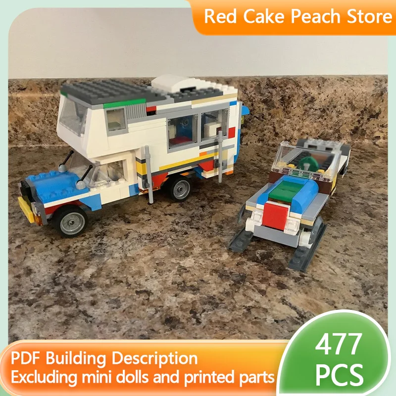 

City Car Model MOC Building Bricks Truck And Truck Camper With Snow Machine Modular Technology Holiday Gifts Assemble Toys Suit