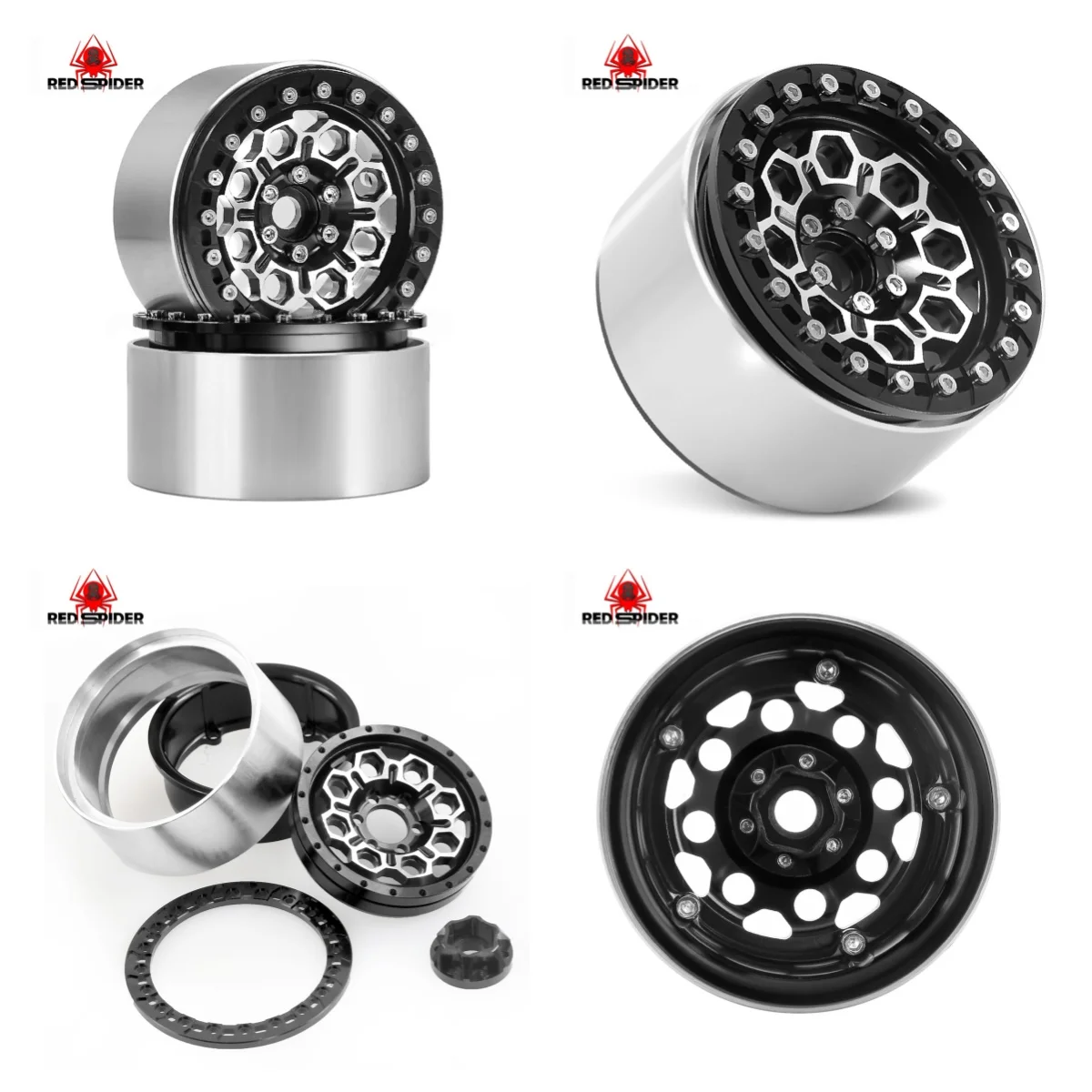 

RS Red Spider масштаб 1/8, рок-гусеничный центр, 2,2 дюйма, Yikong (YK) 4083, CROSSRC, MJX, металлическое сотовое колесо R384