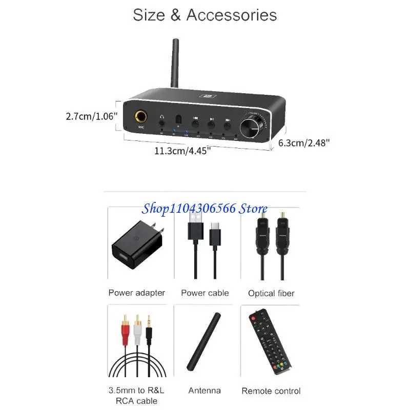 02DD DA310B STESIVER Bluetoothcompatible 5.3 Transmitter Multi Functional