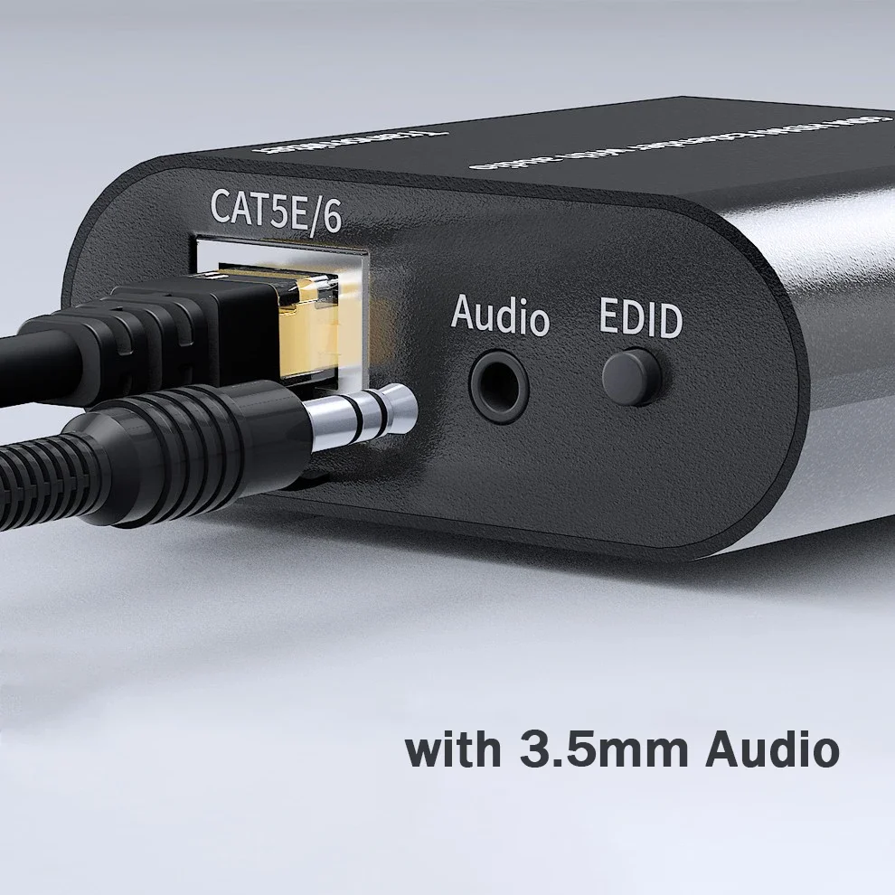 موسع HDMI 1080P 60M مع مستخرج الصوت عبر Cat5e/6 RJ45 كابل إيثرنت HDMI محول استقبال الصوت والفيديو