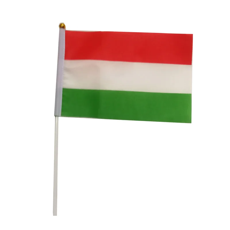 10 Pcs/lot Hungary Hand Waving Flags 14x21cm Hungary Flag Wholesale