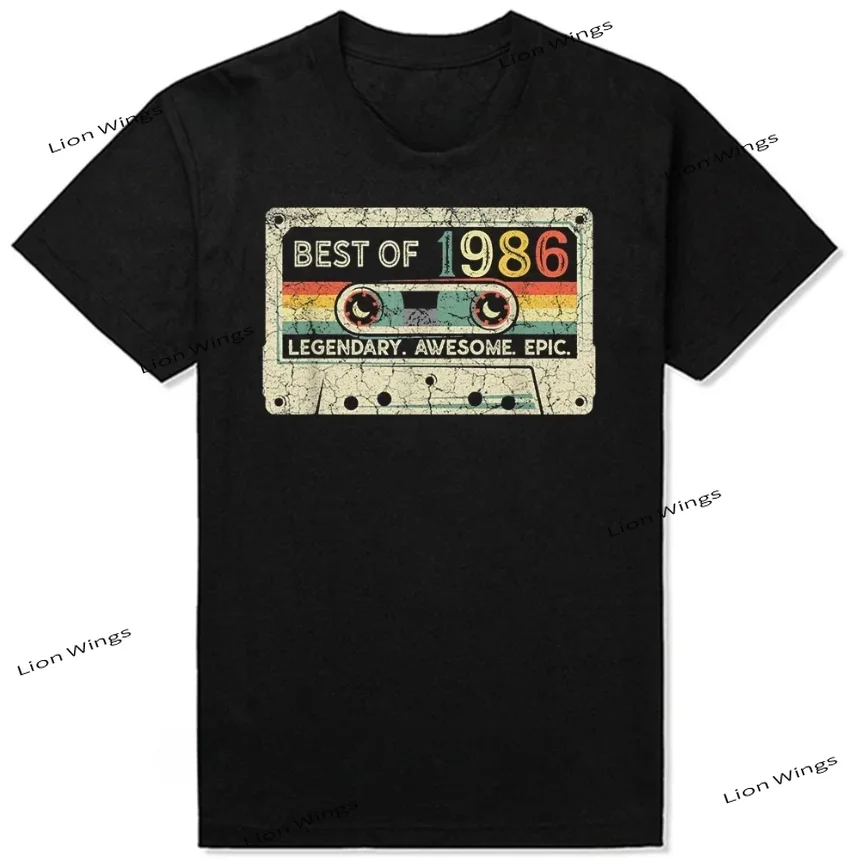 Funny Made in 1986 Limited Edition Cassette Vintage 38th Birthday T Shirts Summer Graphic Cotton Short Sleeve T-shirt Men Tees