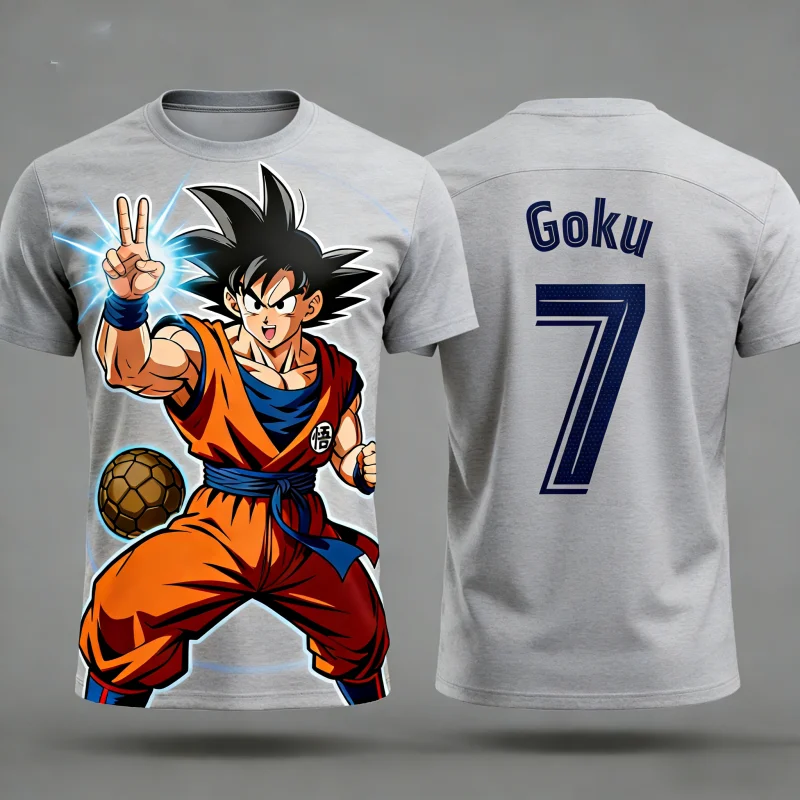 

Summer 2026Dragon Ball Goku Energetic Ball Football No. 7 Theme3DPrinted Breathable Quick-drying T-shirt for Adults and Children