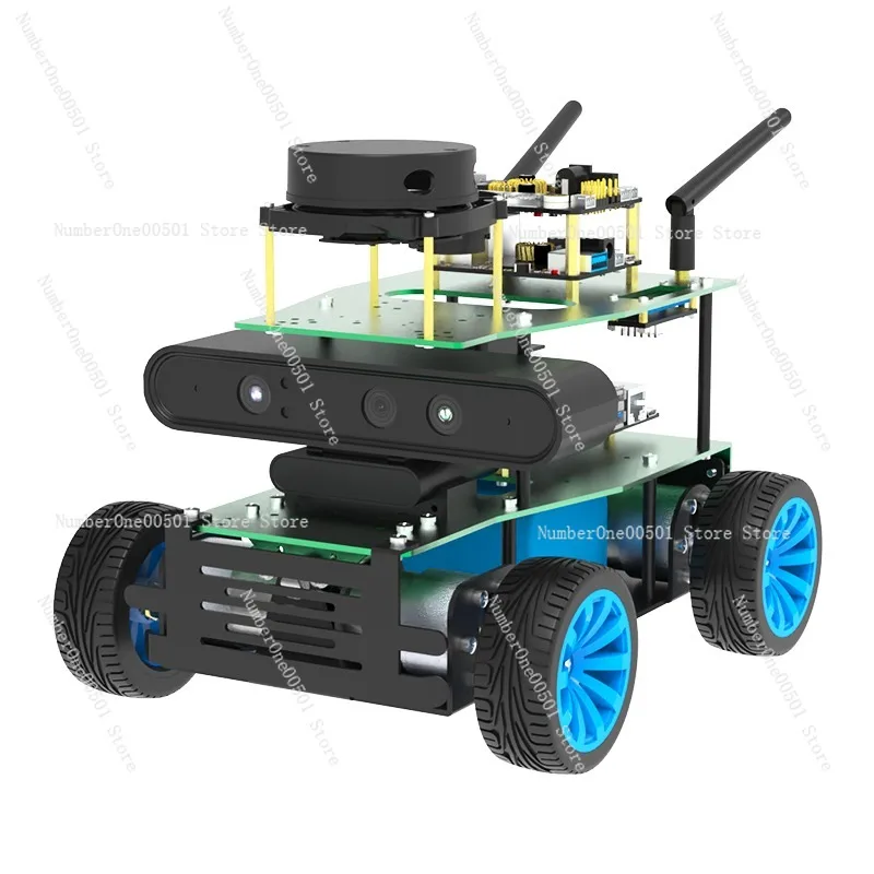 Educational robot, four-wheel differential trolley kit, lidar mapping navigation