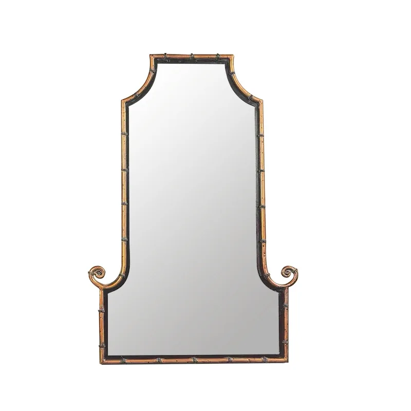 

American medieval bathroom mirror bathroom mirror framed smart mirror defogging with LED light bathroom special shape