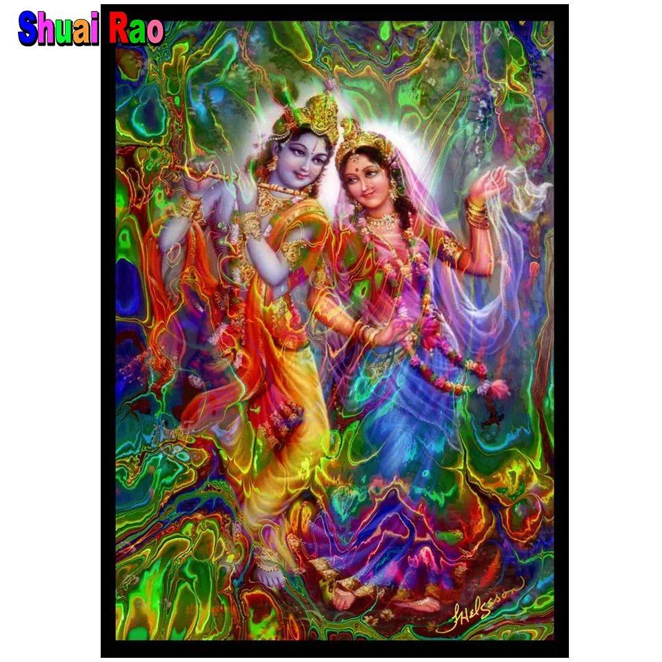 Hindu God Religious DIY Diamond Painting Lord Krishna Mandala Buddha Diamond embroidery Mosaic Full Drill  Stitch home decor