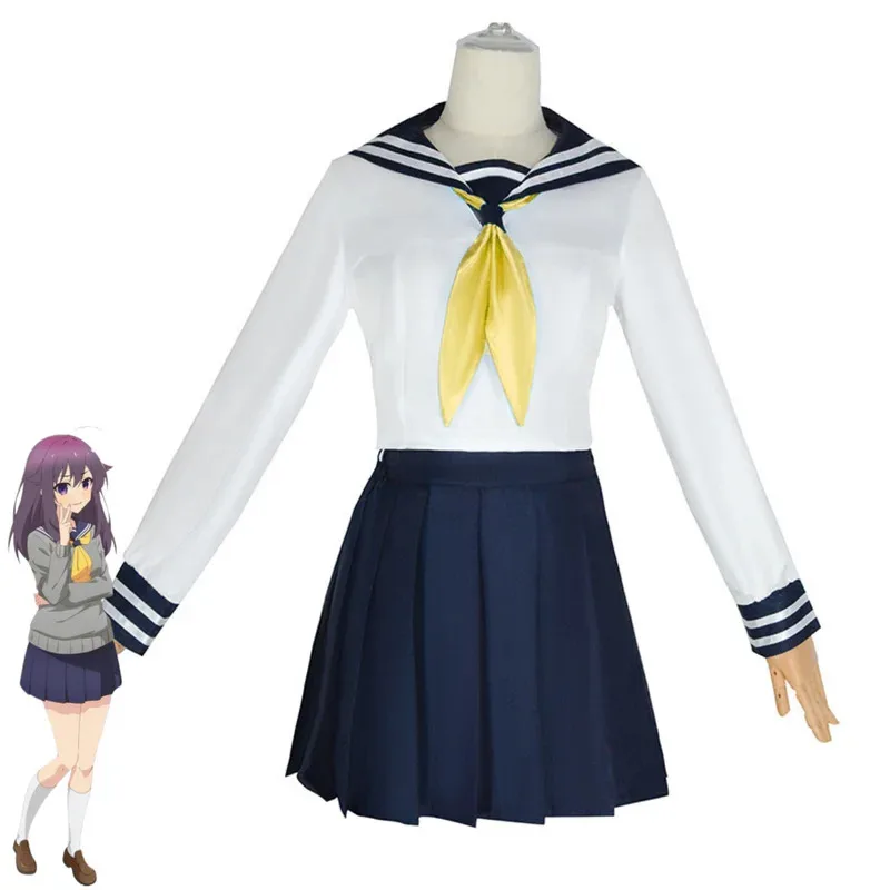 Anime mi amigo ciervo Nokotan Shikanoko Noko Tanukikōji Kinu Koshi Anko disfraz Cosplay JK uniforme peluca mujer lindo marinero Suitc; 6,