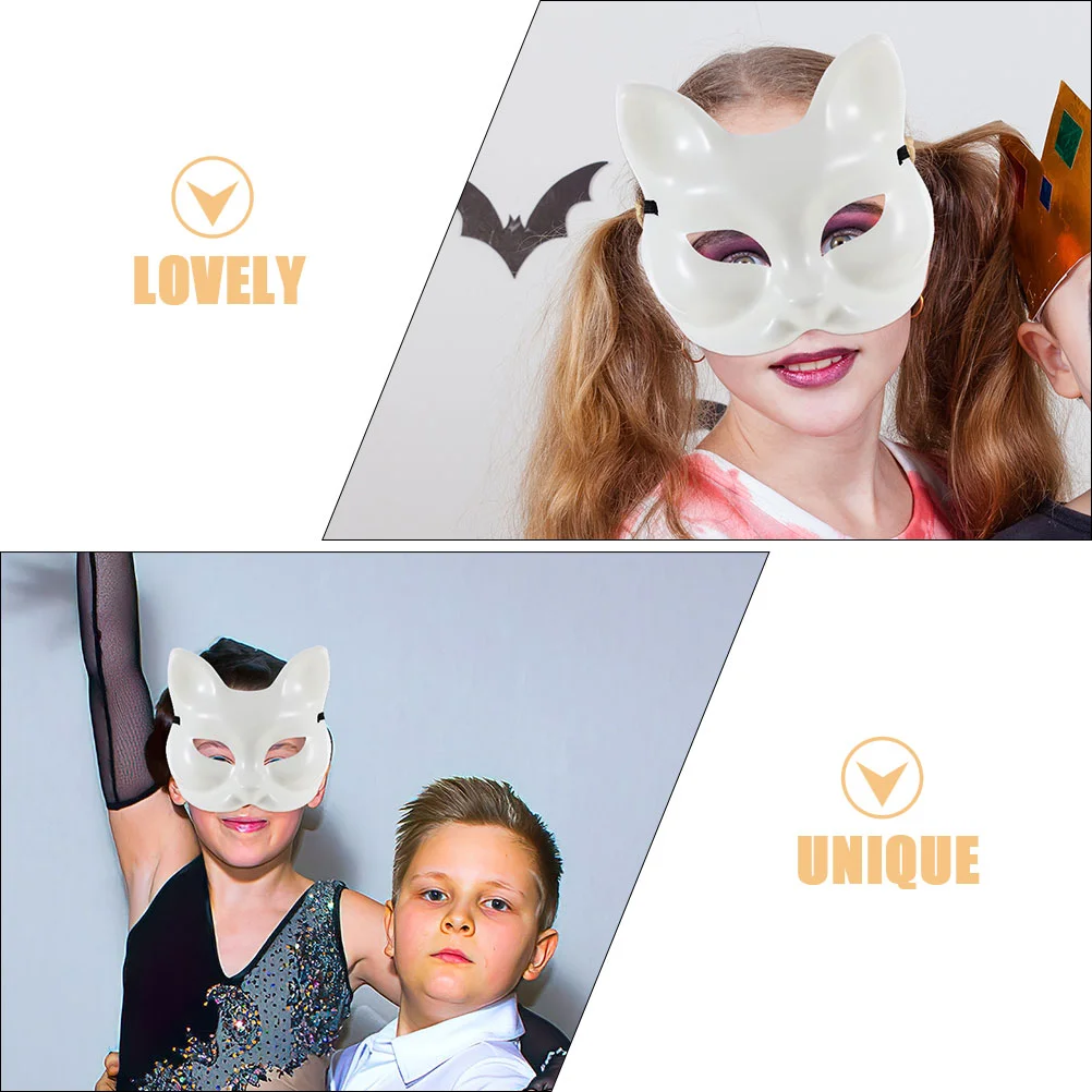 2 Pcs Mask Women Fox Masks Blank DIY Party Masquerade Festival Cosplay Halloween Costumes