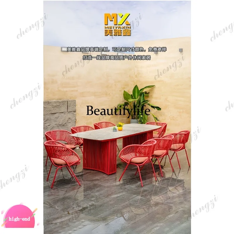 D1089 Outdoor villa hotel rattan sofa source wholesale furniture sun protection mildew protection aluminum alloy sofa