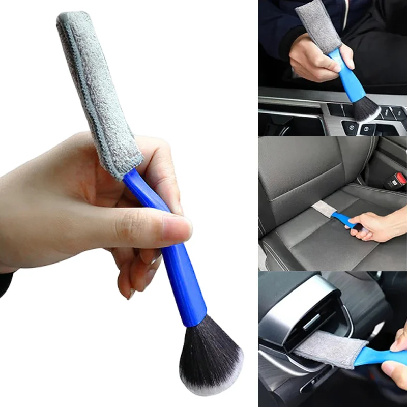 

2In1 Car Detail Brush Car Interior Air Vent Dashboard Cleaning Brush Crevice Dust Sweeping Tool Car Cleaning Accessories